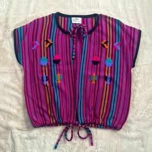 Huipil-Inspired Vintage Women’s Top S